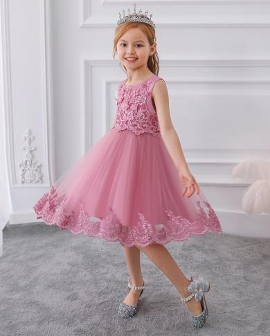 2023 שמלת שושבינה קיץ ילדה שמלת מסיבה לילדים שמלות לילדות בגדי ילדים פרח נסיכת שמלת weddi אלגנטית