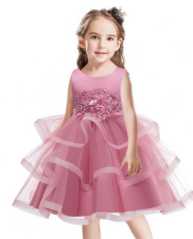2023 קיץ פרח בנות שמלת ילדים שמלות כלה לילדים תחפושת vestido נסיכת מסיבת שמלת ילדה שרוול רך
