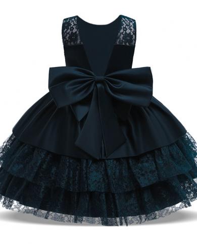 2023 שמלת מסיבת נשף רשמית לילדים תחפושת ילדה ילדה שמלות נסיכה ללא גב שמלות vestido תחרה בנות בגדי יום הולדת