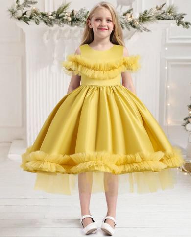 2023 תחרות ילדי שמלת יום הולדת לילדה ילדה תחפושת תחרה נסיכת שמלות נסיכות תינוקות ווסטידו בנות בד מסיבה