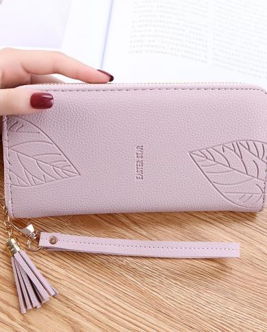 CHARM INFINI Waxy PU Leather RFID Blocking Long Wallet Cellphone