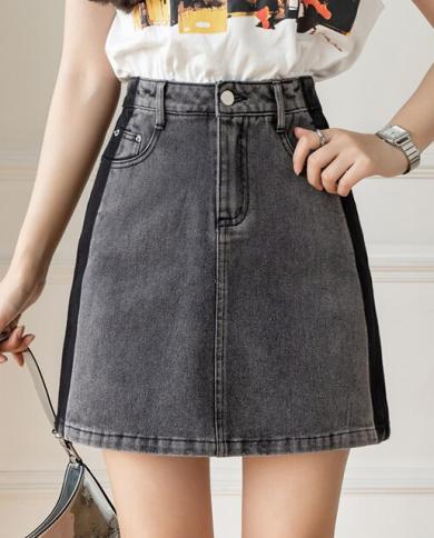 High waisted jean skirt quilt best sale