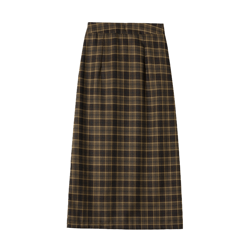 NXYBD Skirts for Women Woolen Plaid Midi Skirt Women Autumn Winter  Knee-length High Waist a Line Skirt Female with Belt (Color : Black, Size :  Lcode) price in UAE,  UAE