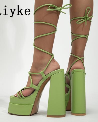 Thick strappy sale heels