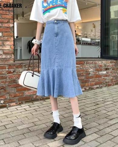 Swing denim 2024 a-line midi skirt