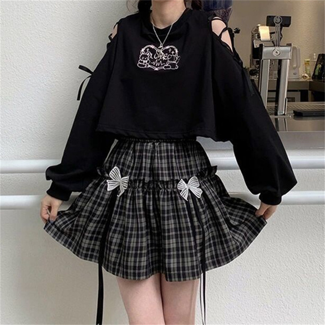 Discount cute emo girl outfits Free Shipping