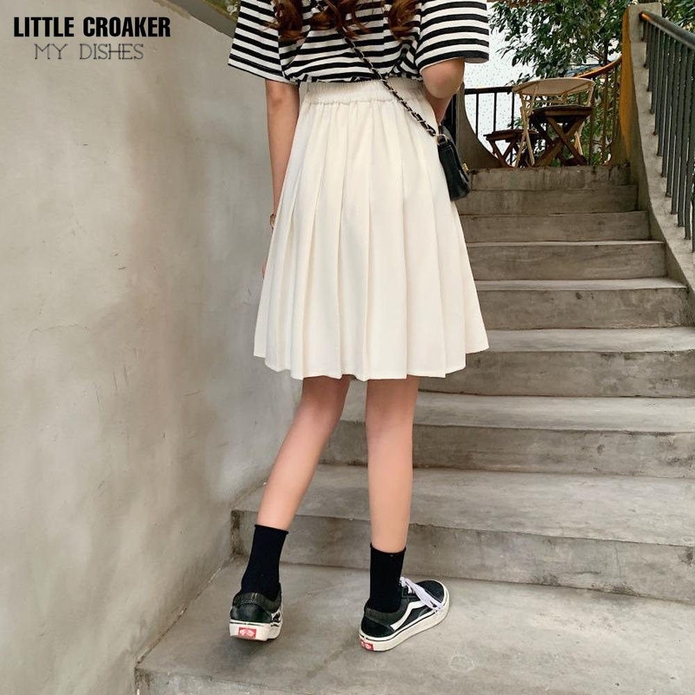 High waist 2024 pleated skirt kawaii