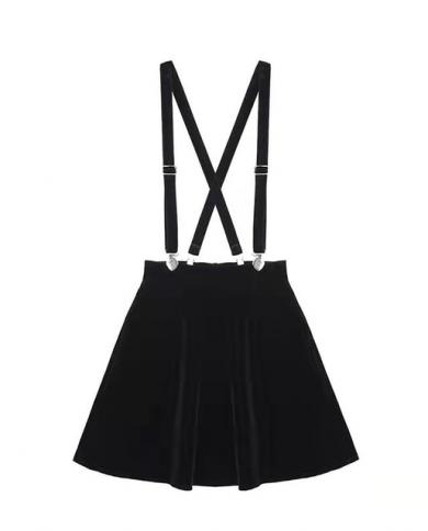 Black skater skirt with cheap suspenders