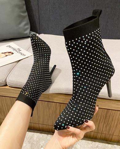 Stretch fabric hot sale ankle boots