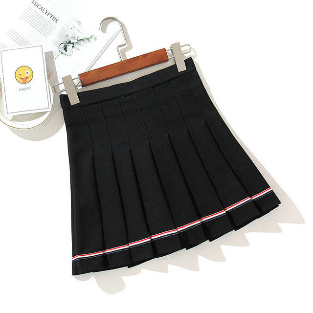 Women's Basic Versatile Flared Casual Mini Skater Skirt High Waisted School  Goth Punk Black Skirt Harajuku