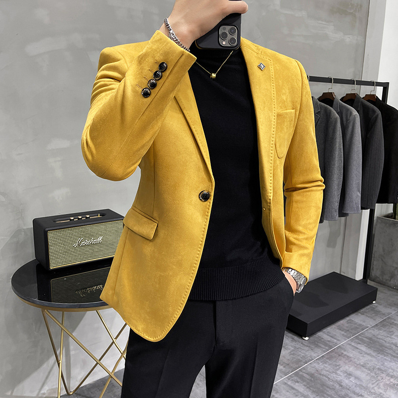 OEM Men's Suede Suit Banquet Dress Men's Single Breasted Suit Jacket Men -  China Men Wedding Suit and Suit price | Made-in-China.com