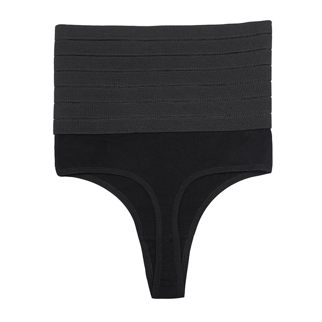 Coloriented Sh018 Seamless Thong High Waist Abdominal Pants Ladies Panties  High Elastic Tummy Control Body Sculpting Co size L Color Black