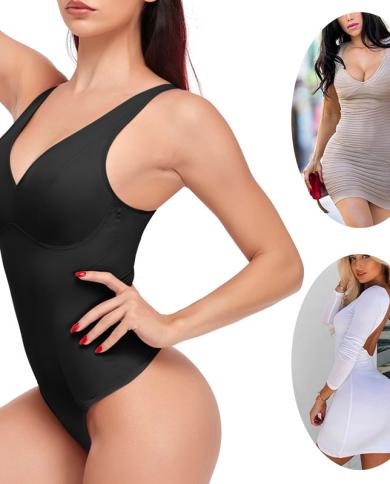 Seamless Bodysuit Shapewear for Women Tummy Control Waist Trainer Body  Shaper with Built-in Bra