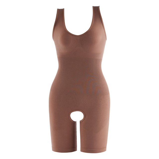 Shapewear Women Reductive Girdle Bodysuits Jumpsuits Waist Trainer Full Body  Shaper Corset Slimming Modeling Strap Open size 5xl Color Brown