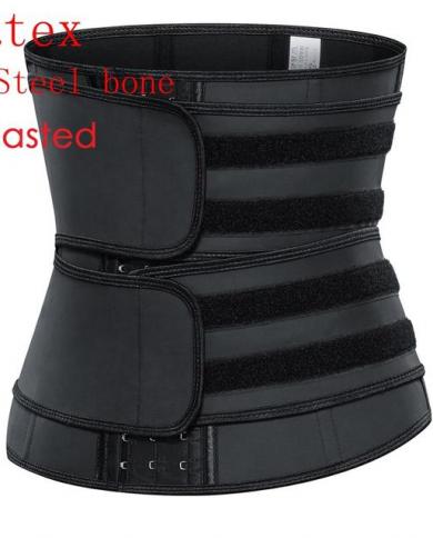 Double Belt Waist Cincher Trainer Slimming Faja Body Shaper Latex