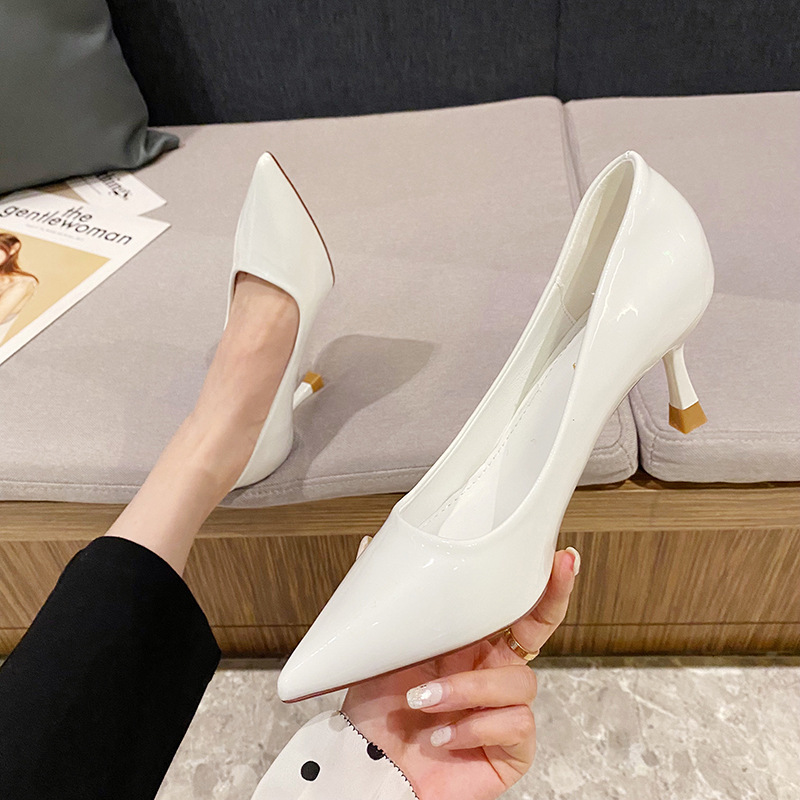 Plain white clearance high heels