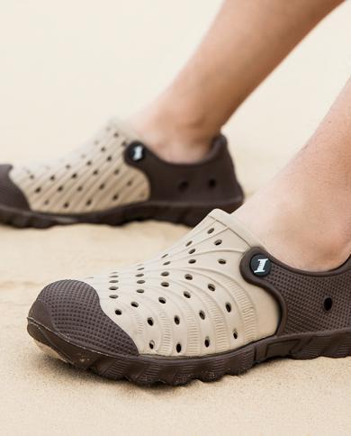 נעלי חורים סנדלי קיץ ונעלי בית לגברים baotou שימוש כפול מידה גדולה מקורה נעלי גן סוליות רכות נעלי גן ללבוש חיצוני