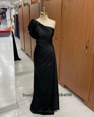 סאטן שחורות תמונה אמיתית שמלות ערב לנשים 2023 נדן קפלים ללא שרוולים שמלות נשף חדשות vestidos de novia stretc