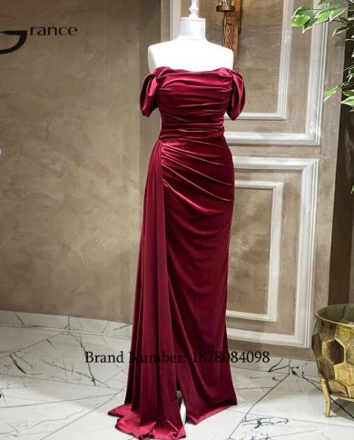 שמלות ערב לא כתף בצבע בורדו לנשים 2023 קפל באיכות גבוהה סאטן שמלות נשף new vestido de noche custom mad