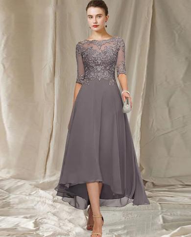 Lace and chiffon mother hot sale of the bride dresses