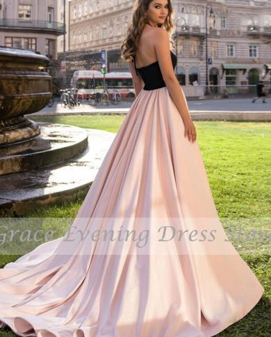 Simple Formal Evening Dresses 2023 Sleeveless Halter A Line Prom Gowns  Contrast Color Modern Elegant Robes De Soirée Cu Color gray US Size 8