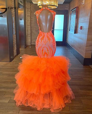 Orange and outlet silver prom dresses