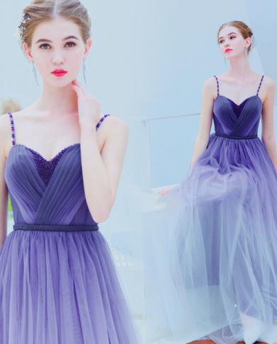 Spaghetti Long A-line Beaded Purple Prom Dresses, Gradient Prom Dresses, Newest Prom Dresses Spaghetti Long A-line Beaded Purple Prom Dresses, Gradient Prom Dresses, Newest Prom Dresses