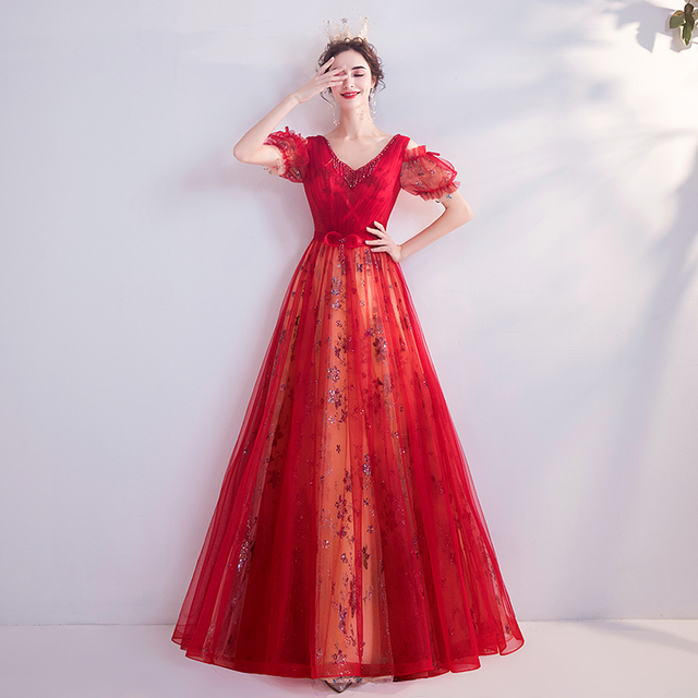 open lace back dress Collared Contrast Color Trim Dress M / Red main image 1