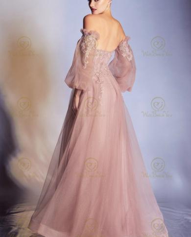 Retro & Vintage Dusty Rose Shimmering One Shoulder Fairytale Prom