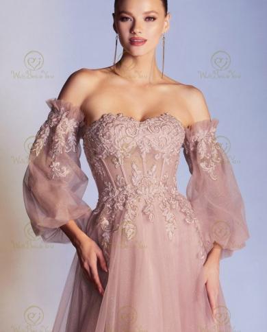 Retro & Vintage Dusty Rose Shimmering One Shoulder Fairytale Prom Gown