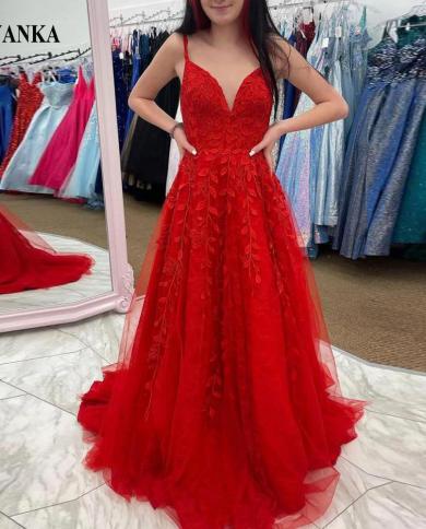 open lace back dress V-neck Floral Long Prom Dresses, A-line Prom Dresses, Green Party Dres   Berryera