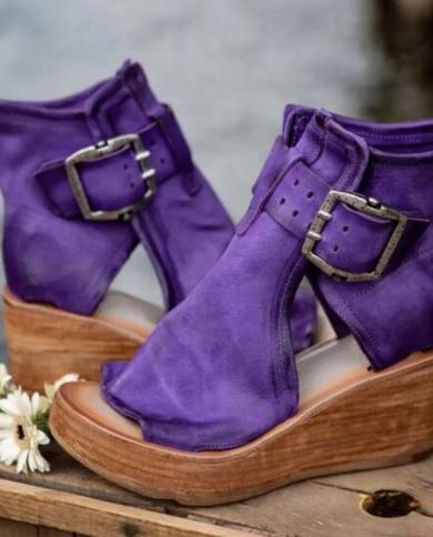 קיץ חדש גלדיאטור pu עור פתוח mujer zapatos טריזים לנשים סנדלי 2023 אופנה רומא רצועת אבזם נעלי נשים