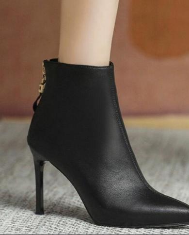 Boots Women Ankle Boots For Women Thin Heel Zipper Casual Female