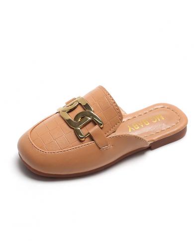 muller loafers סנדלים מכוסים בהונות לילדים בנות קיץ תכליתי 2023 אופנה ילדים חדשים אופנה נעל שטוחה עקב חצי החלקה