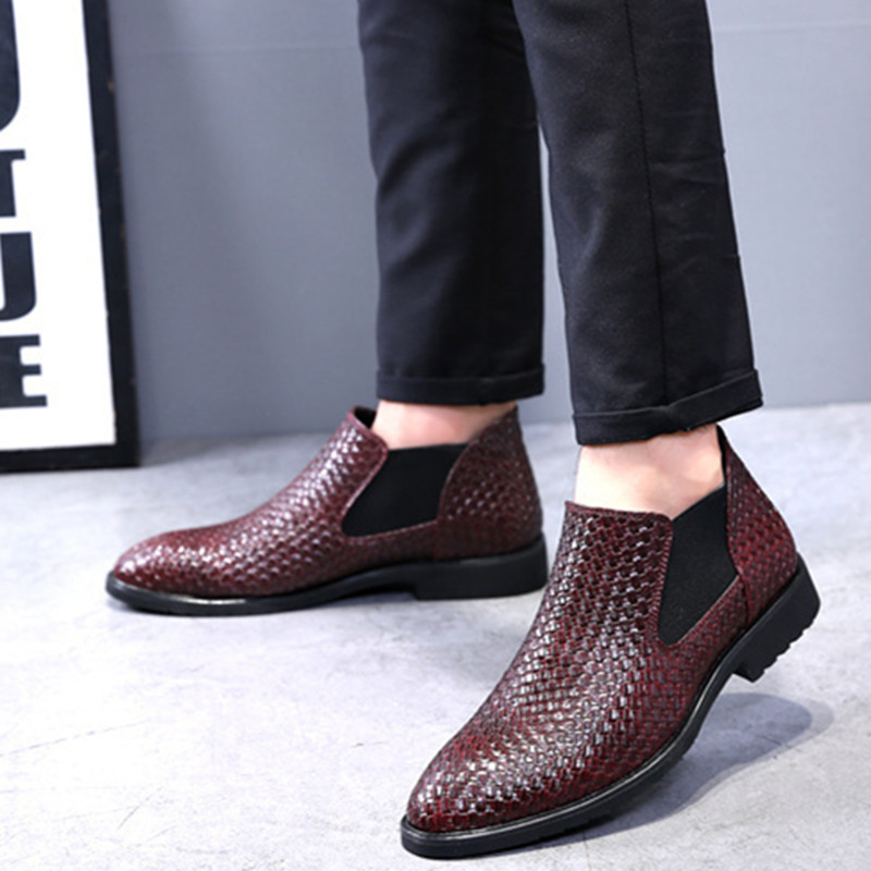 Mens soft leather ankle on sale boots