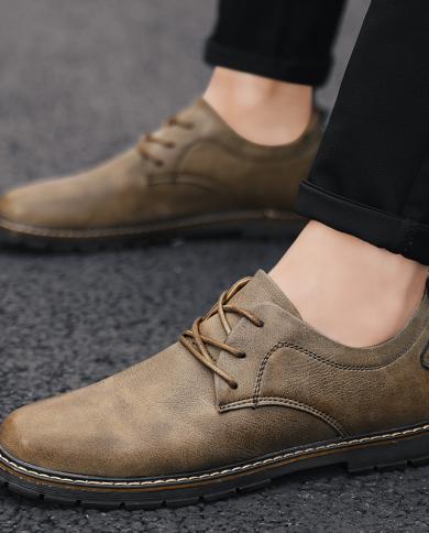 אופנה חדשה נעלי עור דירות גברים נעלי אוקספורד עיצוב אופנה גברים נעלי סיבתי שרוכים נעלי עור שטוחות לגברים