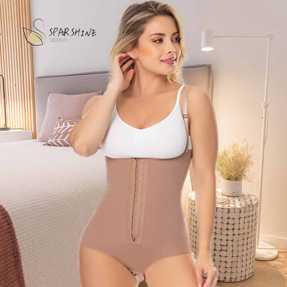 Girdle With 2 Line Hooks Free Breasts Perineal Opening Crotch One Piece Off  Shoulder Tights Front Zipper size S Color Black