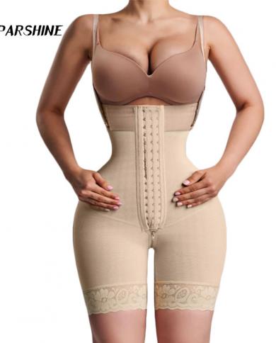 Women Adjustable Shoulder Strap Body Hourglass Girdle Ribheight, Midleg  Women Waist Tight Hip Lifting Pants Shapers size XXL Color Beige