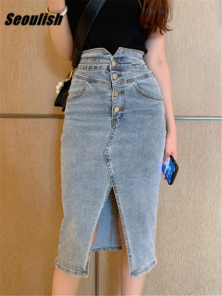 Denim wrap skirt outlet womens