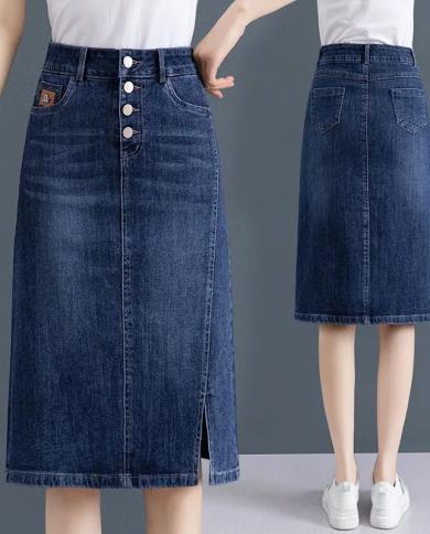 חצאית גינס לנשים 2023 אביב קיץ חבילה גבוהה מותן חצאית גינס הירך חצאית קאובוי נשים דקות בגדי נשים