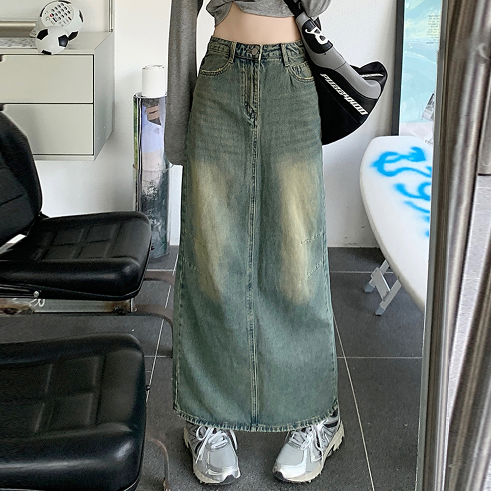 Free Shipping 2023 New Fashion Long Maxi Denim Jeans Women S-XL High Waist  Spring Summer Mermaid Style Pockets Skirts - AliExpress