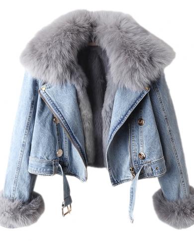 Fluffy denim hot sale jacket womens