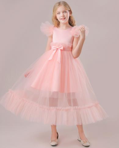 2023 Formal Kids Birthday Party Dress For Girls Children Costume Lace Princess  Dresses Girl Party Dress Wedding Gown 4 1 Kid Size 8 Color peach pink