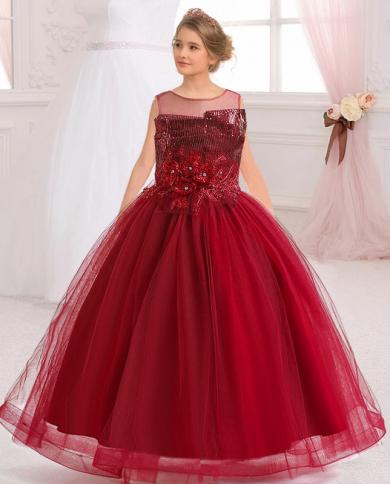 Girls Off Shoulder Elegant Embroidered Gown Wedding Party Dress 11-12T #O75  MG | eBay