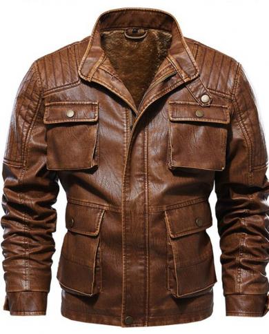 מעיל עבה מעור מלאכותי jaqueta מעילי מעיל עור מלאכותי לגברים מעיל עור מלאכותי
