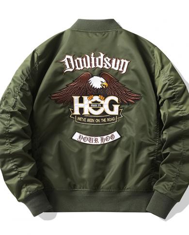 streetwear eagle bomber jacket גברים מעיל בייסבול גברים בגדי רקמה מזדמנים גבר אופנה זקטים ומעילים אביב א