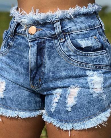 מכנסי גינס קצרים נשים אופנה קיץ חור ציצית באיכות גבוהה מכנסי גינס קצרים לנשים מכנסי גינס קצרים אופנה לנשים