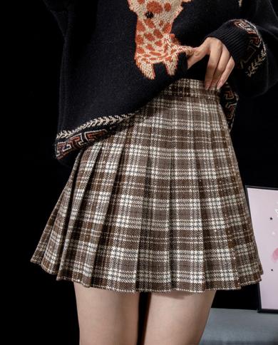 Plaid skater skirt outlet cream