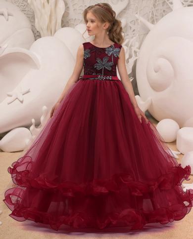 2023 תחפושת וינטג שמלות ילדים לילדות ילדות פרח נסיכת נשף שמלת נשף שמלת כלה מסיבת ילדה שושבינה 10 1