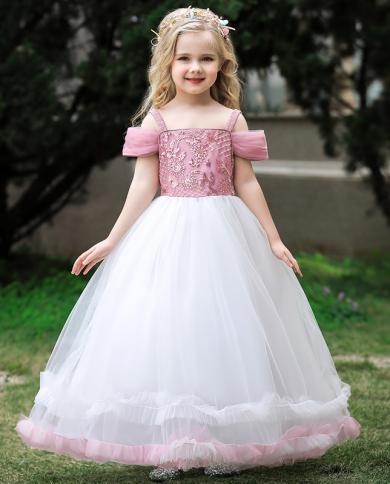 תחפושת ילדים 2023 ילדות ילדות פרח שמלות ילדה ירוקה שמלת מסיבה בנות שמלות מסיבה